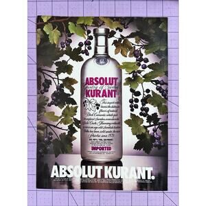 Absolut Kurant Vodka - Absolut Harvest PRINT AD - 1993